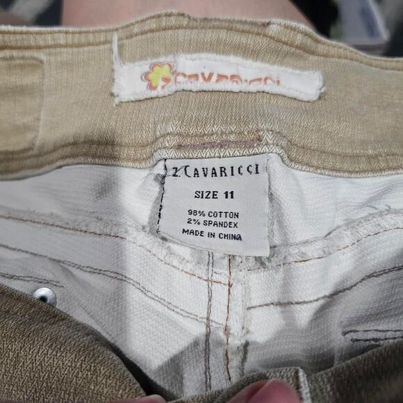 Vintage y2k tan cavaricci front pocket low rise flare jeans - Picture 3 of 4